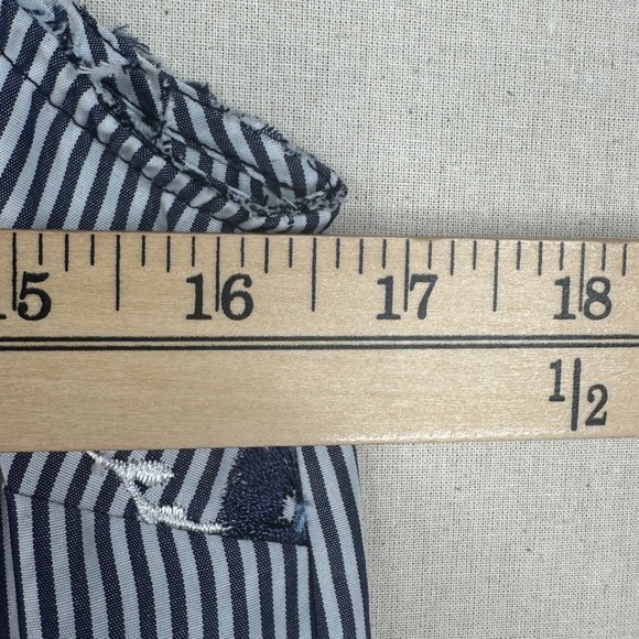 Michael Michael Kors Striped Floral Detail Sleeveless Blouse size‎ XS Blue/White - Picture 5 of 6